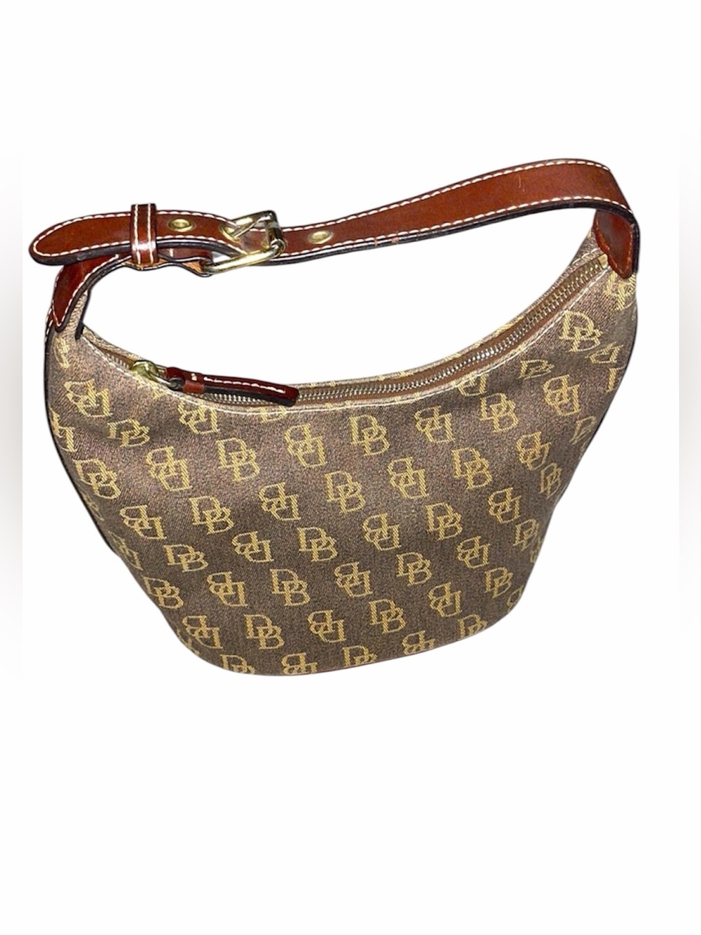 HP!! Dooney & Bourke Brown DB Monogram Classic Shoulder Bag